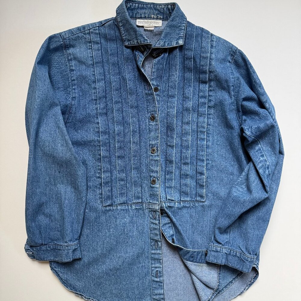 Women's Vintage Tuxedo Denim Shirt